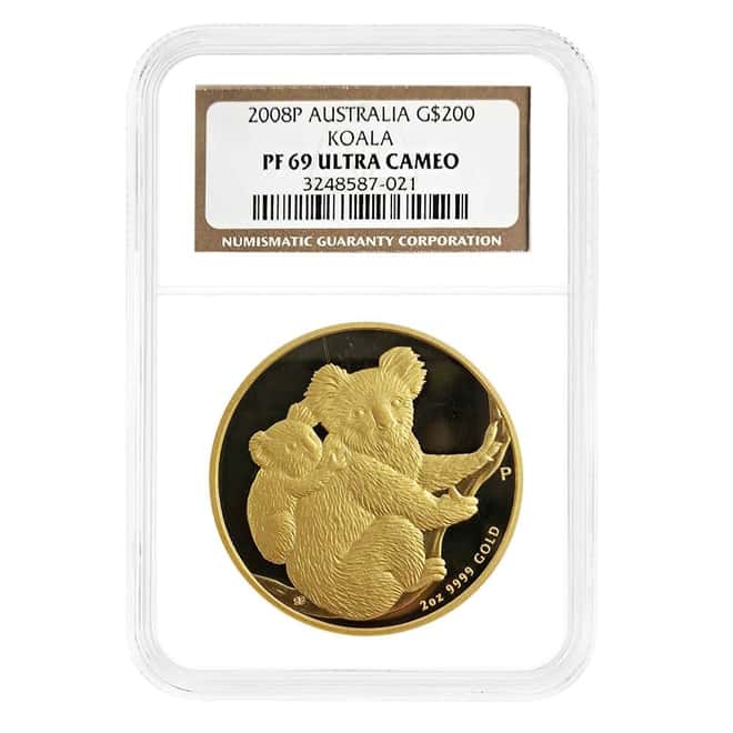 2008 2 oz Proof Gold Australian Koala Perth Mint NGC PF 69 UCAM