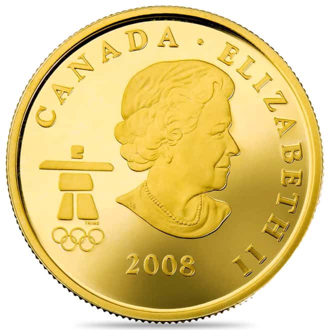 2008 Canada Olympic Games Inukshuk Gold Coin