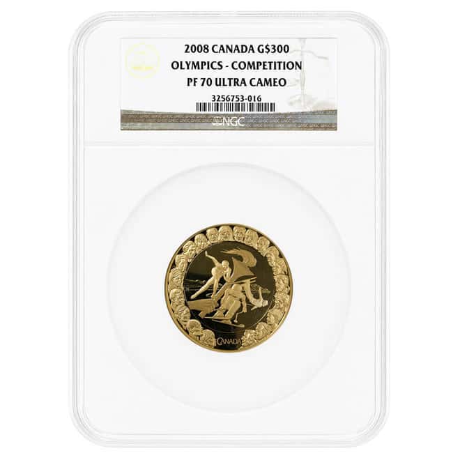2008 Canada Olympics Competition Proof Gold Coin NGC PF 70 UCAM