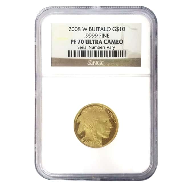 2008 W 1/4 oz $10 Proof Gold American Buffalo NGC PF 70