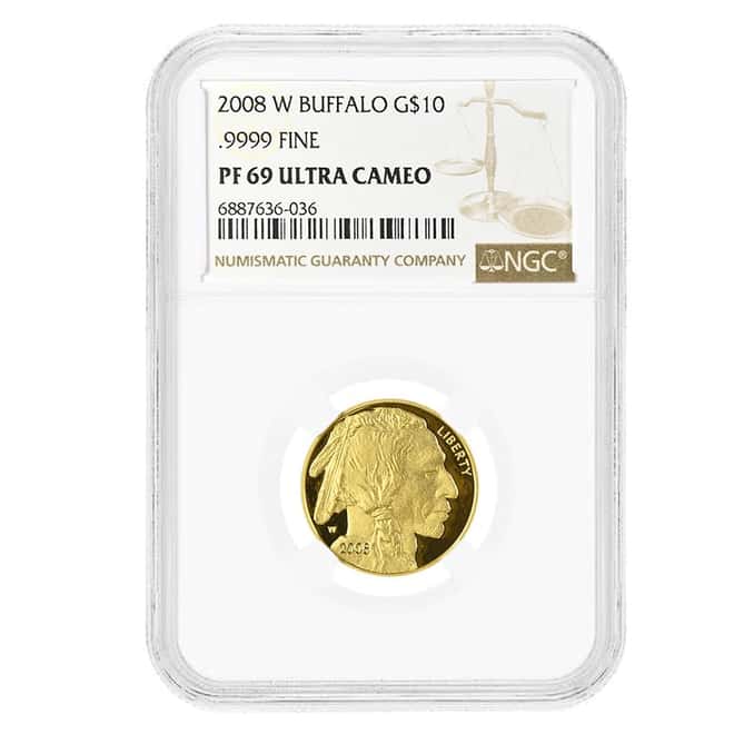 2008-W 1/4 oz $10 Proof Gold American Buffalo NGC PF 69 UCAM