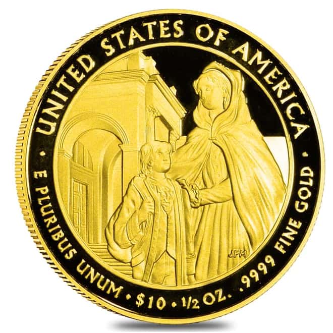 2008 W 1/2 oz $10 First Spouse - Louisa Adams Gold Proof Coin (w/Box & COA)