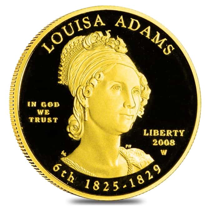 2008 W 1/2 oz $10 First Spouse - Louisa Adams Gold Proof Coin (w/Box & COA)