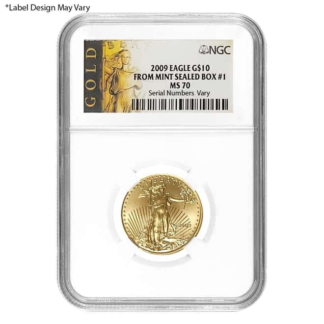 2009 1/4 oz $10 Gold American Eagle NGC MS 70