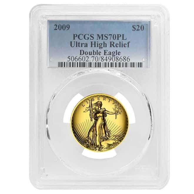 2009 1 oz $20 Ultra High Relief Saint-Gaudens Gold Double Eagle PCGS MS 70 PL