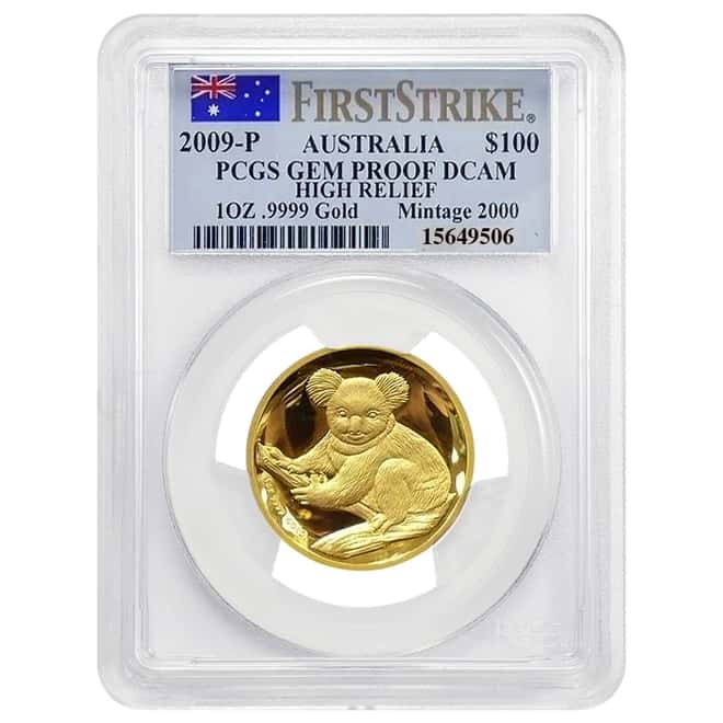 2009 1 oz Proof Gold Australian Koala High Relief PCGS Gem Proof