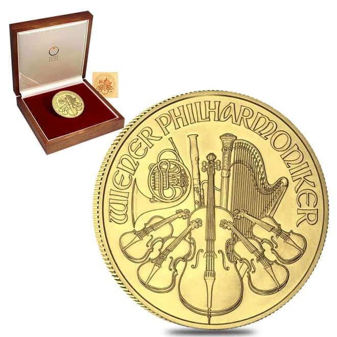 2009 20 oz Austrian Gold Philharmonic Coin 20th Ann. BU (w/Box & COA)