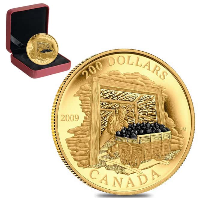 2009 Canada Coal Mining Trade Proof Gold Coin