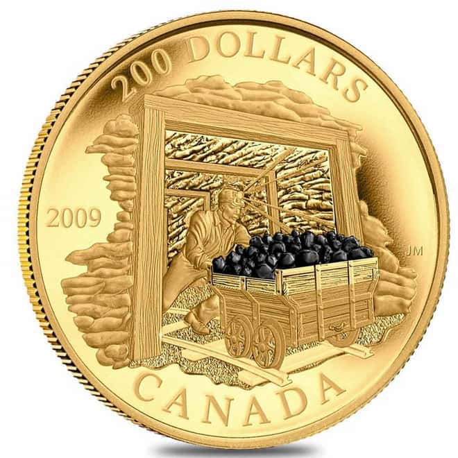 2009 Canada Coal Mining Trade Proof Gold Coin