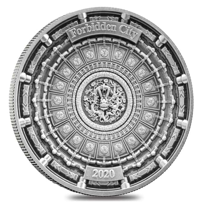2020 100 gram Silver Forbidden City 4-Layer Coin Solomon Islands .999 Fine (w/Box & COA)