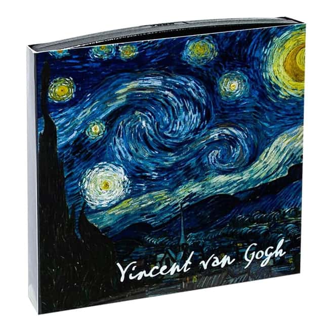 2020 Niue 1 oz Colorized Silver The Starry Night Vincent van Gogh Coin (w/Box & COA)