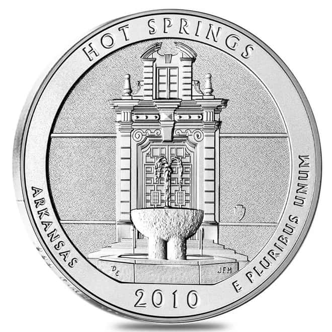 2010-P 5 oz Silver America the Beautiful ATB Arkansas Hot Springs National Park Uncirculated Coin