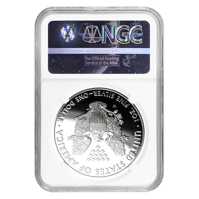 2010-W 1 oz Proof Silver American Eagle NGC PF 70 UCAM (Edmund C. Moy Signature)