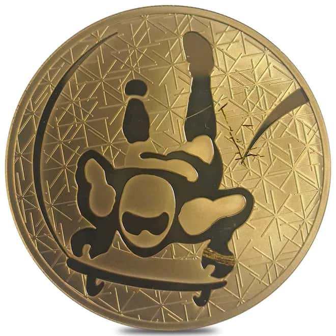 2010 1 oz Russia 200 Roubles Skeleton Winter Sports Proof Gold Coin (Scruffy)