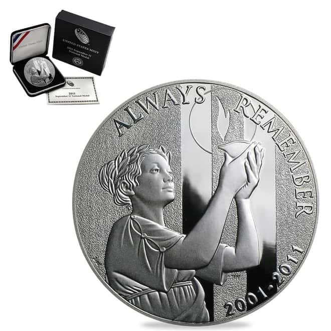 2011-P 9/11 National Proof Silver Medal (w/Box & COA)