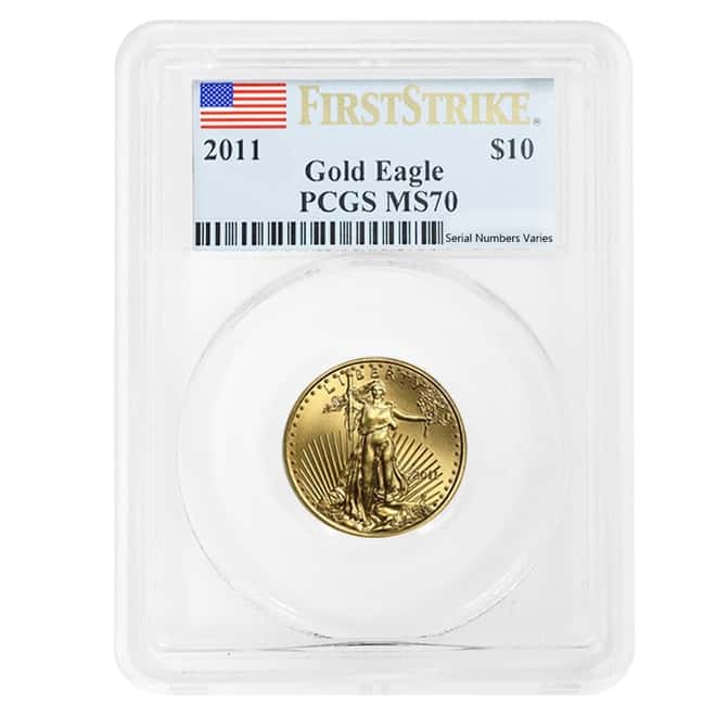 2011 1/4 oz $10 Gold American Eagle PCGS MS 70 First Strike
