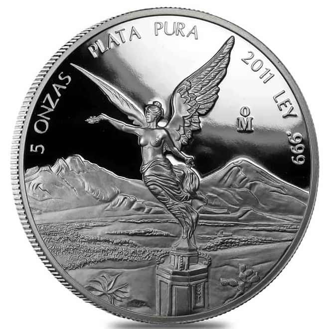2011 5 oz Proof Mexican Silver Libertad Coin .999 Fine