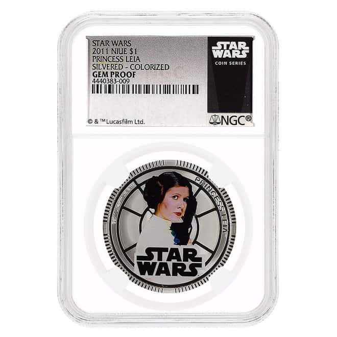 2011 Niue 1 oz Star Wars Princess Leia Proof Colorized Silver Coin NGC Gem Proof