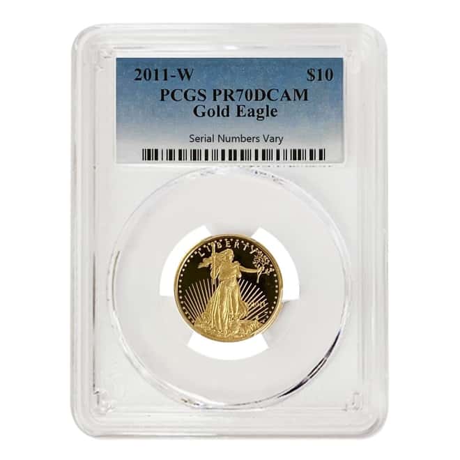 2011 W 1/4 oz $10 Proof Gold American Eagle PCGS PF 70 DCAM