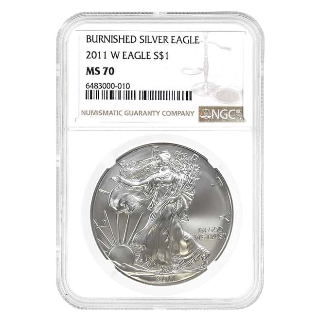 2011 W 1 oz Burnished Silver American Eagle NGC MS 70