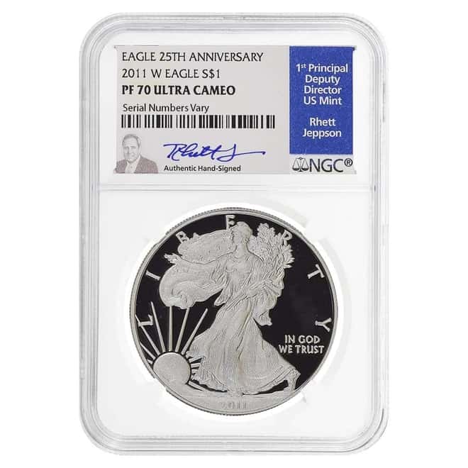 2011 W 1 oz Proof Silver American Eagle NGC PF 70 UCAM (Rhett Jeppson Sign)