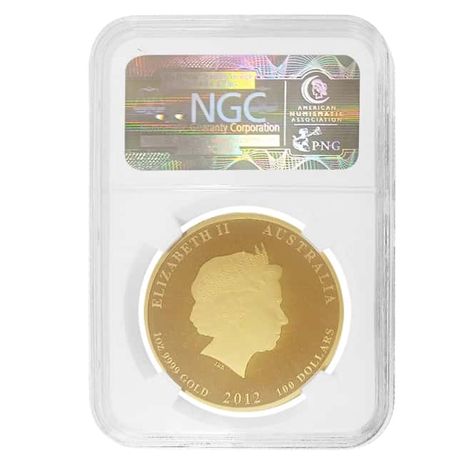 2012 1 oz Colorized Proof Gold Lunar Year of The Dragon Australia NGC PF 70 UCAM