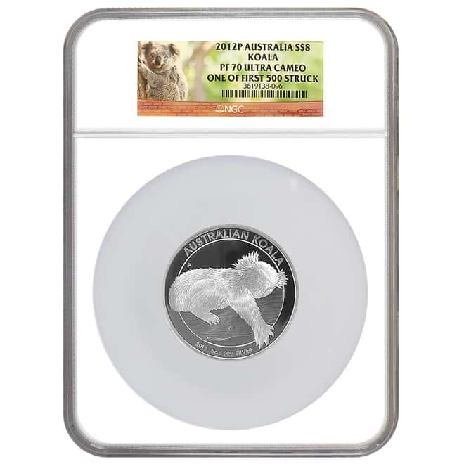 2012 5 oz Proof Silver Australian Koala Perth Mint NGC PF 70 UCAM