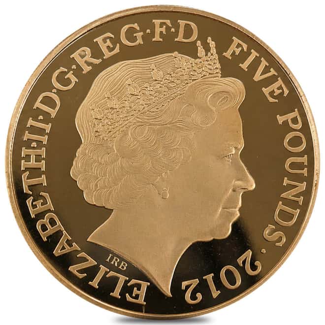 2012 Great Britain 5 Pounds London Olympics Proof Gold Coin