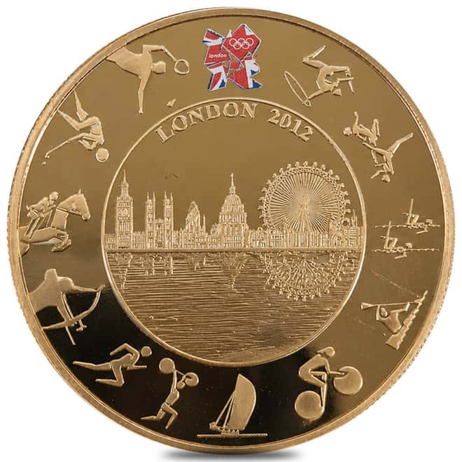 2012 Great Britain 5 Pounds London Olympics Proof Gold Coin