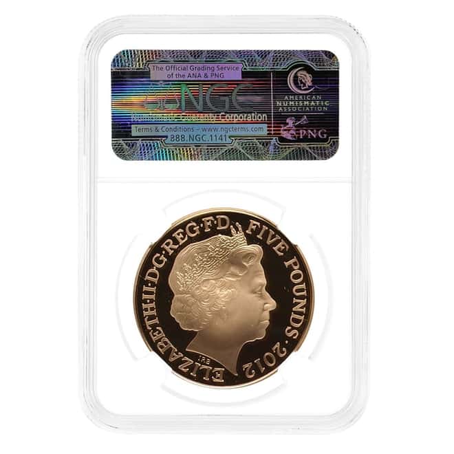 2012 Great Britain 5 Pounds London Olympics Proof Gold Coin NGC PF 70 UCAM