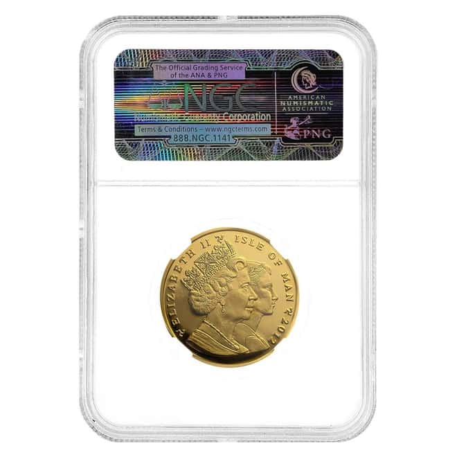 2012 Isle of Man 1 oz Proof 1/2 Angel Piefort Gold Coin NGC PF 70 UCAM FR