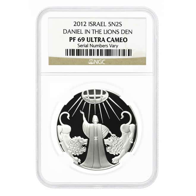 2012 Israel Daniel in the Lion's Den Proof Silver Coin NGC PF 69 UCAM