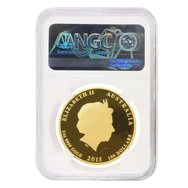 2013 1 oz Colorized Proof Gold Lunar Year of The Snake Australia NGC PF 69 UCAM