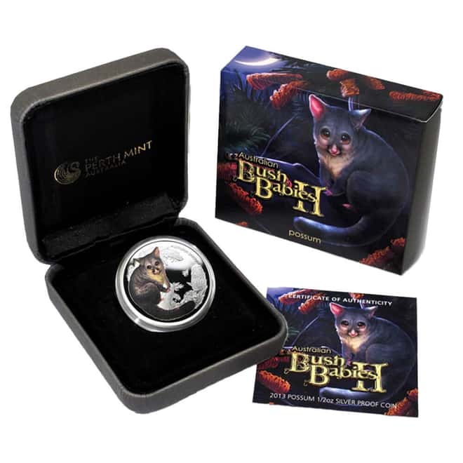2013 1/2 oz Silver Australian Bush Babies Possum Proof Coin Perth Mint