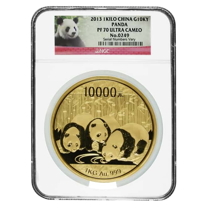 2013 1 kilo Chinese Proof Gold Panda 10000 Yuan NGC PF 70 UCAM (w/Box & COA)