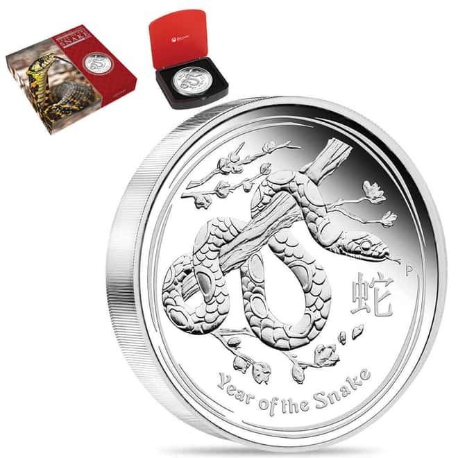 2013 1 Kilo Proof Silver Lunar Snake Australian Perth Mint