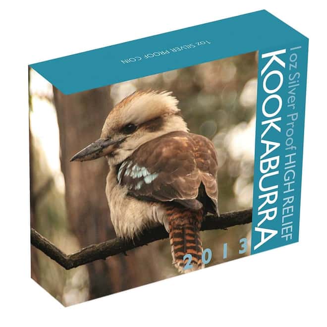 2013 1 oz Proof Silver Australian Kookaburra High Relief Perth Mint Coin