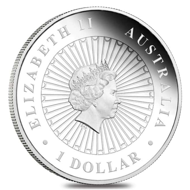 2013 1 oz Proof Silver Kangaroo Opal Coin Australian Perth Mint (w/Box & COA)