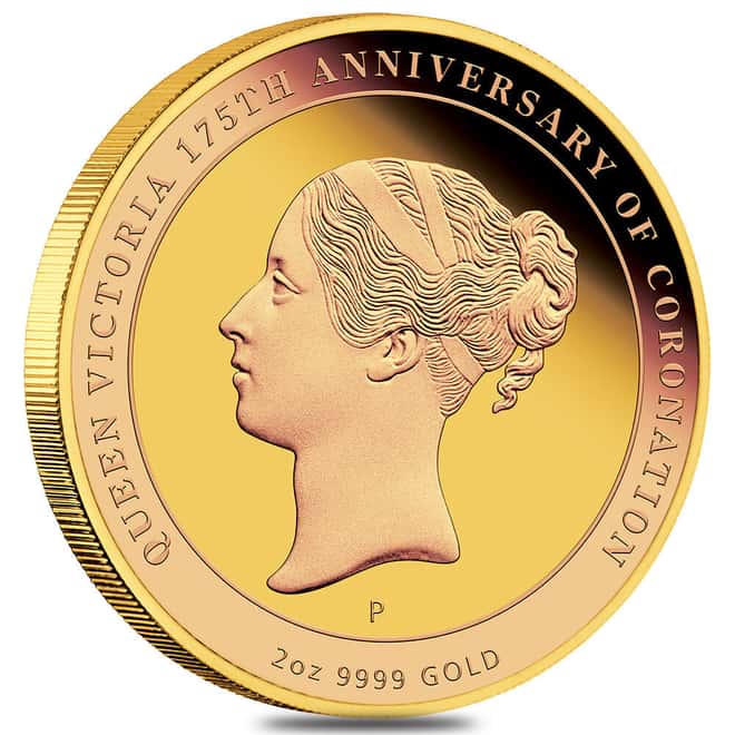 2013 2 oz Proof Gold Queen Victoria 175th Anniversary of Coronation Coin Perth Mint