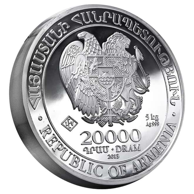2013 Armenia 5 Kilo Noah's Ark Silver Coin 20000 Dram BU