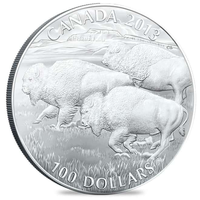 2013 Canada 1 oz American Bison Stampede Silver Coin