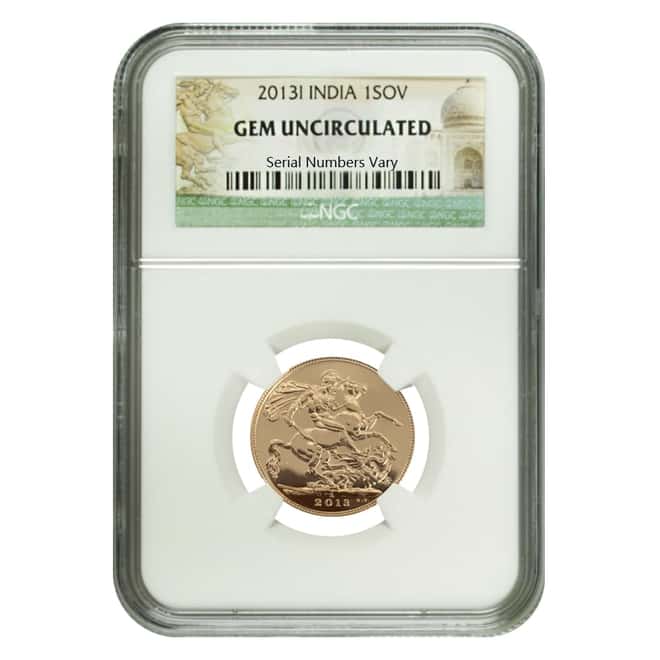 2013 India Gold Sovereign NGC Gem Unc