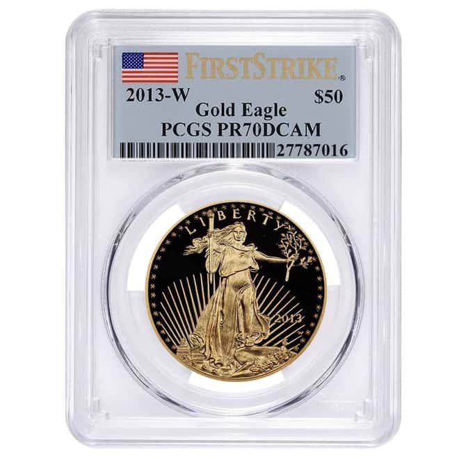 2013-W 1 oz $50 Proof Gold American Eagle PCGS PF 70 DCAM First Strike