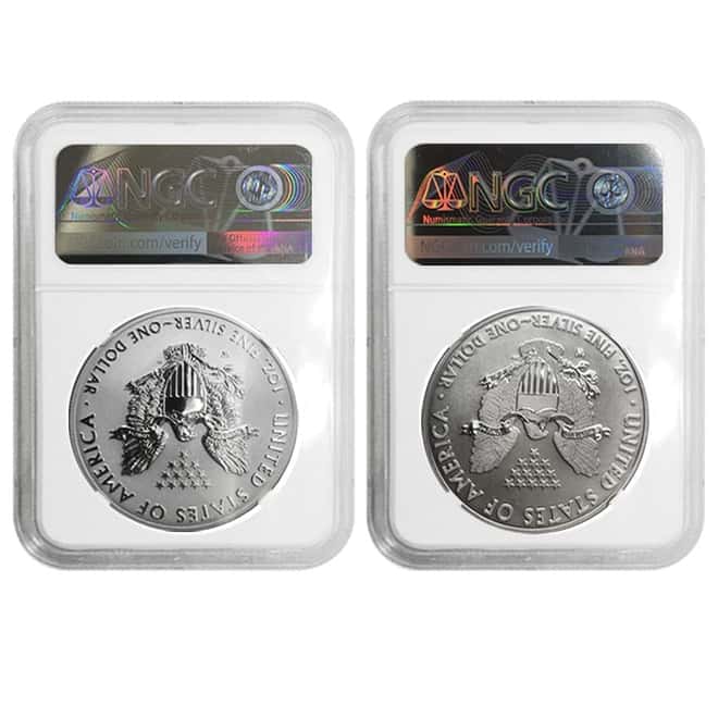 2013 W 1 oz Silver American Eagle 2-Coin Set NGC PF 69 / SP 69