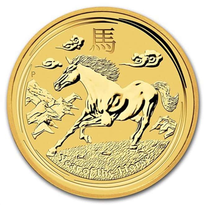 2014 1/20 oz Australian Gold Lunar Year of the Horse Coin Series 2 (In Capsule)