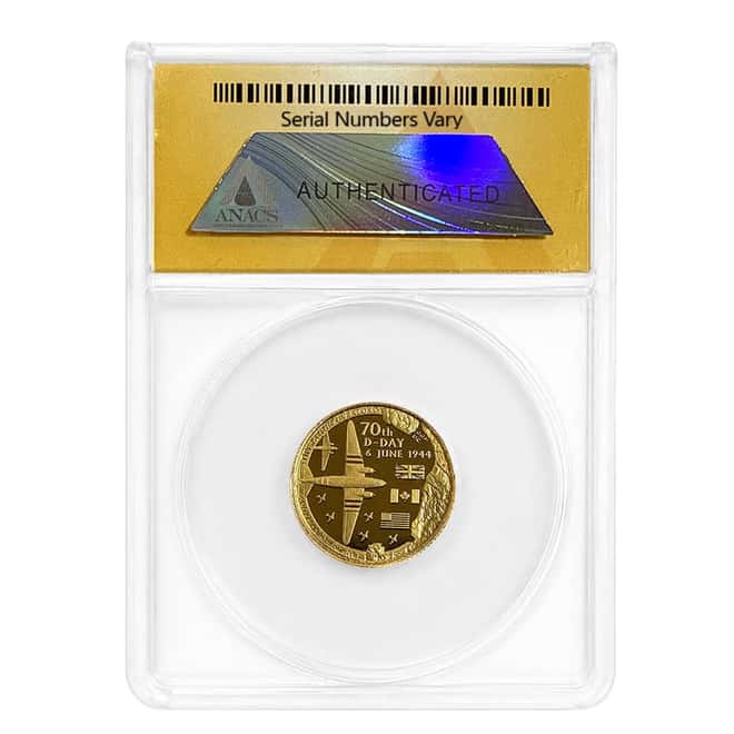 2014 1/4 oz Eisenhower D-Day 70th Anniversary Gold Medal ANACS MS 68