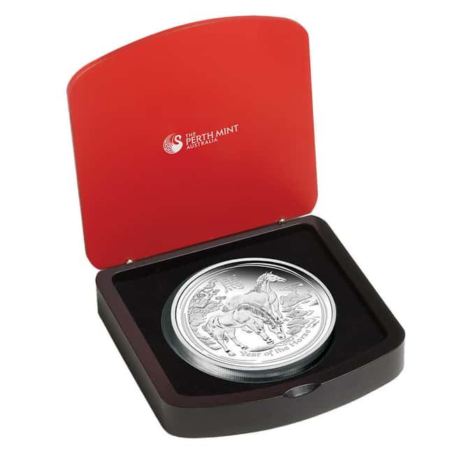 2014 1 Kilo Proof Silver Lunar Horse Australian Perth Mint