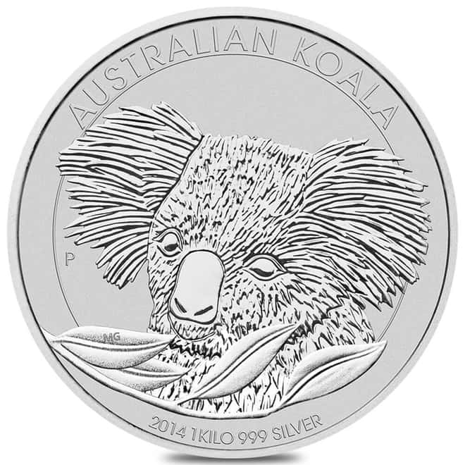 2014 1 Kilo Silver Australian Koala Perth Mint .999 Fine BU In Cap