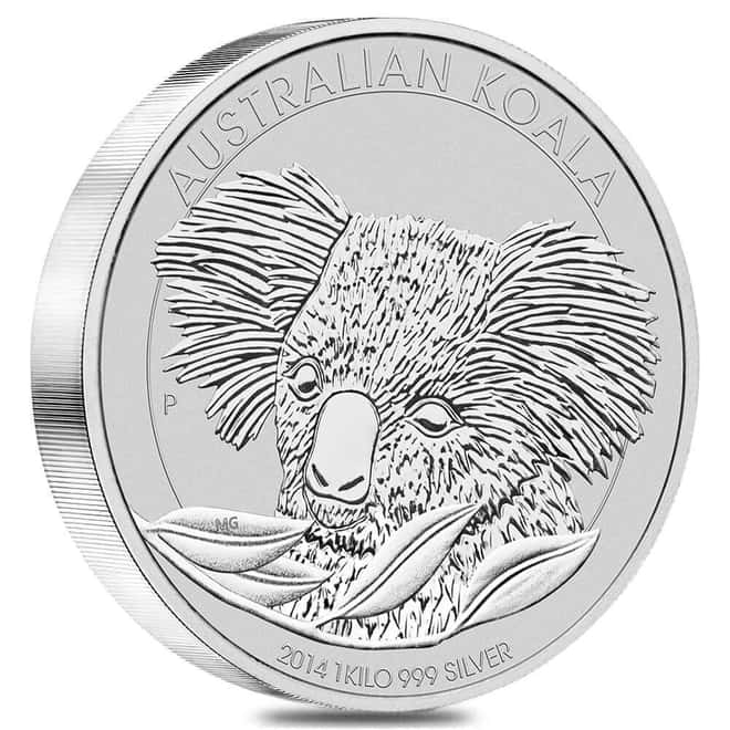 2014 1 Kilo Silver Australian Koala Perth Mint .999 Fine BU In Cap