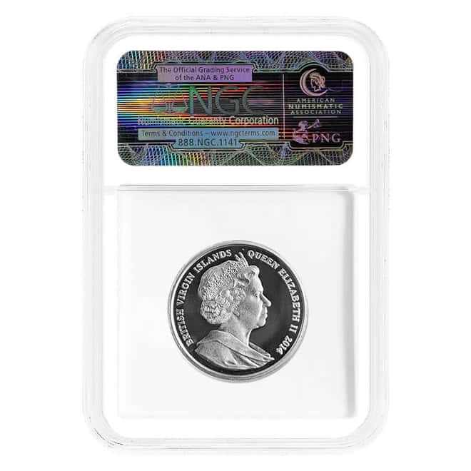 2014 1 oz British Virgin Islands John F. Kennedy Ultra High Relief Proof Platinum Coin NGC Gem Proof